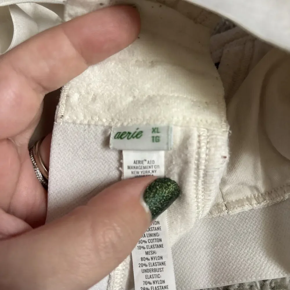 Aerie Cream Unpadded Bra Size XL